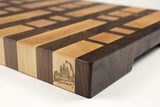 Corner detail of 26050 showing the Wooded logo