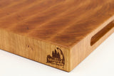 Corner detail of BoardCherry14 showing the Wooded logo