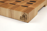 Corner detail of Board Walk showing the Wooded logo