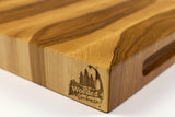 Corner detail of BoardHickory29 showing the Wooded logo