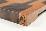 Corner detail of Keys showing the Wooded logo