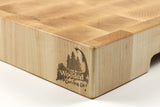 Corner detail of Wishbone showing the Wooded logo
