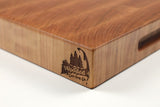 Corner detail of Cherry Single No. 10 showing the Wooded logo