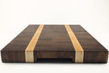 Handle-end view of Racer XL, Walnut and Maple end-grain cutting board