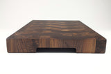 Handle-end view of Ribbons, Walnut end-grain cutting board