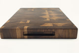 Handle-end view of Proscinium, Walnut end-grain cutting board