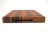 Handle-end view of Zippers, Cherry and Walnut end-grain cutting board