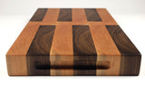 Handle-end view of First Sundae, Walnut and Cherry end-grain cutting board