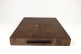 Handle-end view of Dark Diamonds, Walnut end-grain cutting board