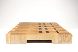 Handle-end view of Board Walk, Maple and Walnut end-grain cutting board