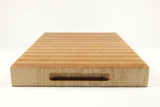 Handle-end view of Maple Single No. 4, Maple end-grain cutting board