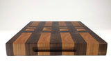Handle-end view of Grain Pane, Walnut and Cherry end-grain cutting board