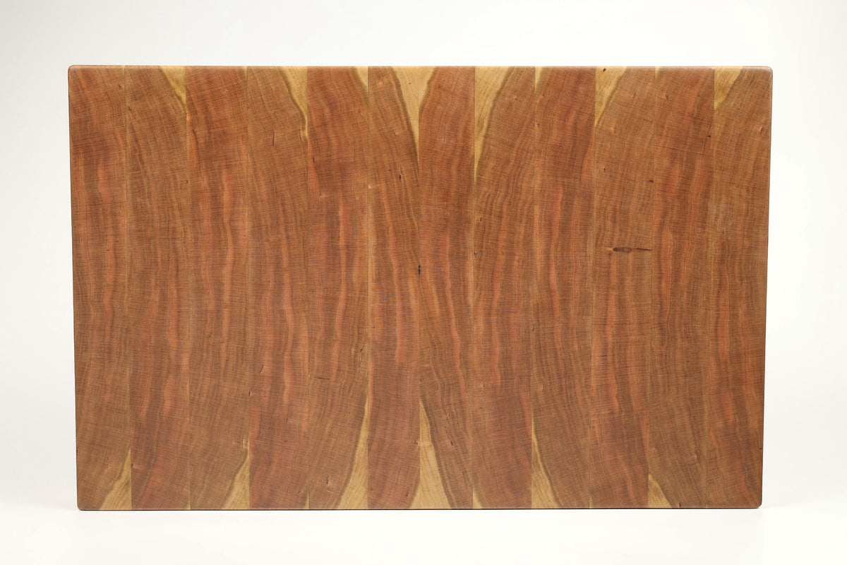 Top-down view of Cherry Single No. 11 — Cherry end-grain cutting board, 11.5″ × 18.5″ × 2″