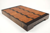 Mid-angle hero shot of Rocky Road No. 8 — Cherry and Walnut end-grain cutting board, 12.5″ × 19.5″ × 2″