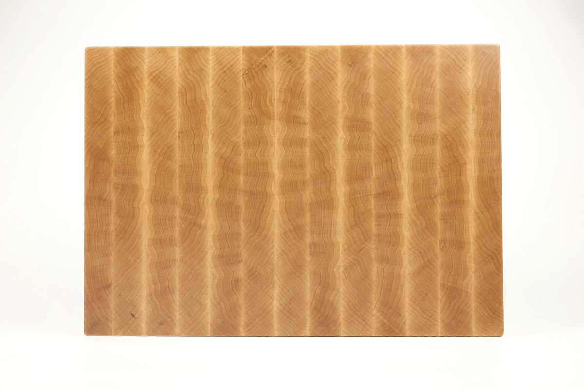 Top-down view of Maple Single No. 12 — Maple end-grain cutting board, 12.5″ × 18.5″ × 2″