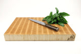 Side mid-angle of Maple Single No. 4 with knife and fruit for scale