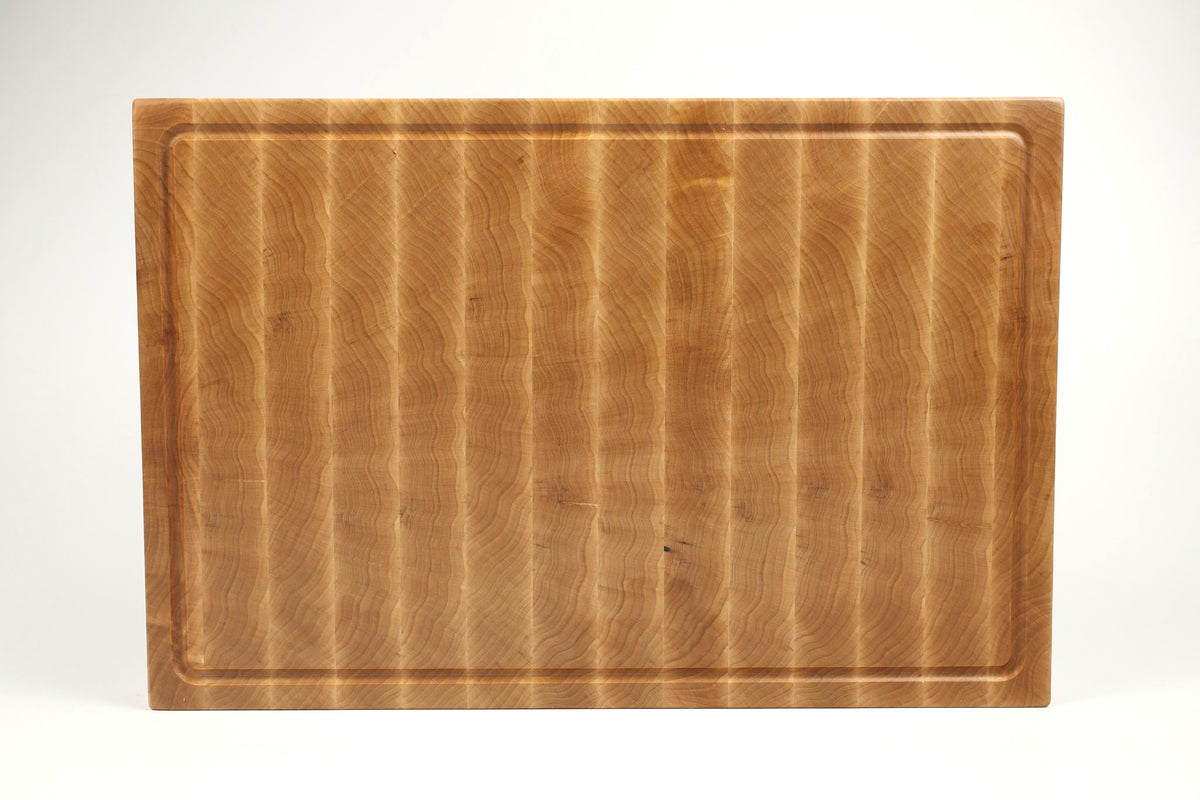 Top-down view of Maple Single No. 4 — Maple end-grain cutting board, 12.5″ × 19.5″ × 1.75″