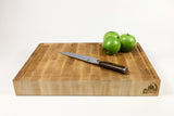 Side mid-angle of Sweet N' Groovy Maple with knife and fruit for scale