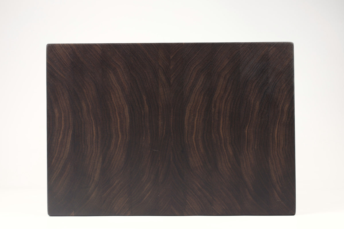 Top-down view of WalnutWorkhorse26 — Walnut end-grain cutting board, 11″ × 16″ × 2″