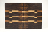 Top-down view of Retro Metro — Walnut and Maple end-grain cutting board, 12.5″ × 18.5″ × 2″