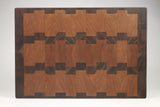 Top-down view of A Rocky Road — Cherry and Walnut end-grain cutting board, 14″ × 20″ × 2.5″