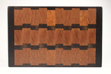 Top-down view of Rocky Road No. 8 — Cherry and Walnut end-grain cutting board, 12.5″ × 19.5″ × 2″