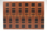 Top-down view of Zippers — Cherry and Walnut end-grain cutting board, 15″ × 22″ × 2″