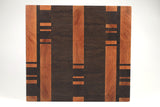 Top-down view of 26049 — Maple and Walnut end-grain cutting board, 15″ × 16.5″ × 1.75″