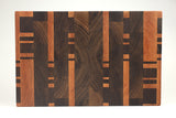 Top-down view of 26051 — Walnut and Cherry end-grain cutting board, 12″ × 18.5″ × 1.75″