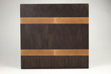 Top-down view of Grainy Lane — Walnut and Maple end-grain cutting board, 15.5″ × 16.5″ × 2″