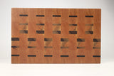 Top-down view of Grain & Dash — Cherry and Walnut end-grain cutting board, 12″ × 19″ × 2″