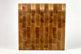 Top-down view of Marbled Maple — Maple end-grain cutting board, 15″ × 15″ × 2.5″