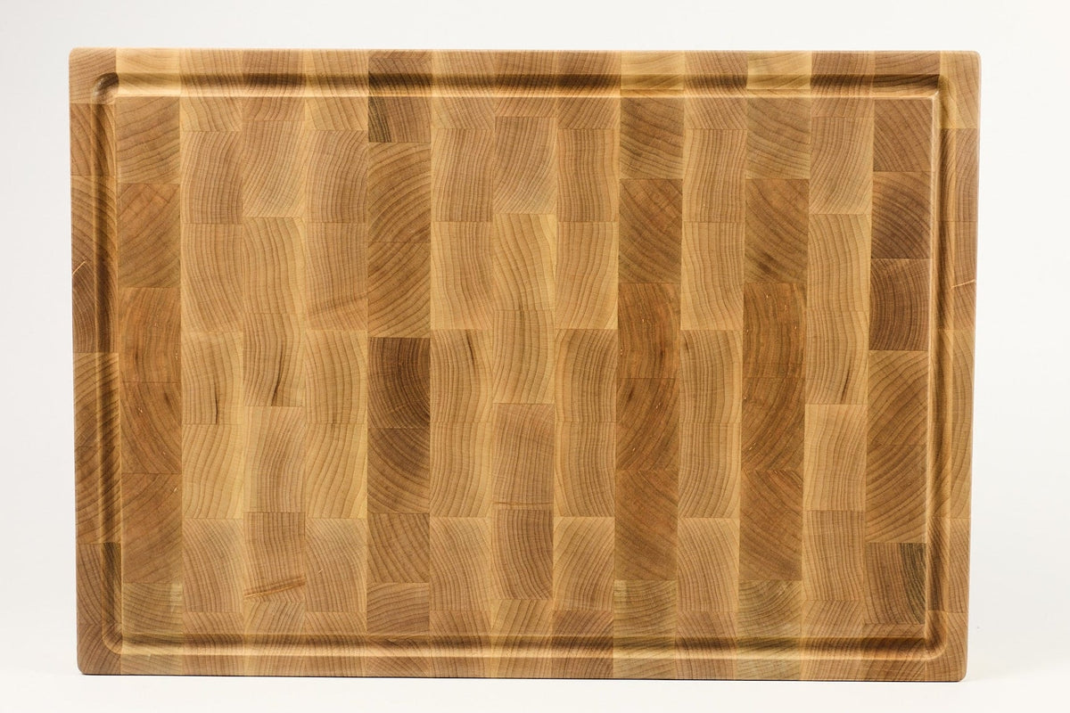 Top-down view of Sweet N' Groovy Maple — Maple end-grain cutting board, 14″ × 20″ × 2.5″