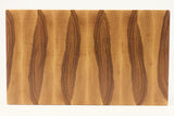 Top-down view of BoardHickory28 — Hickory end-grain cutting board, 10.5″ × 18″ × 1.75″