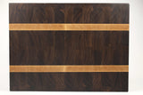 Top-down view of Racer XL — Walnut and Maple end-grain cutting board, 18″ × 24″ × 2.25″